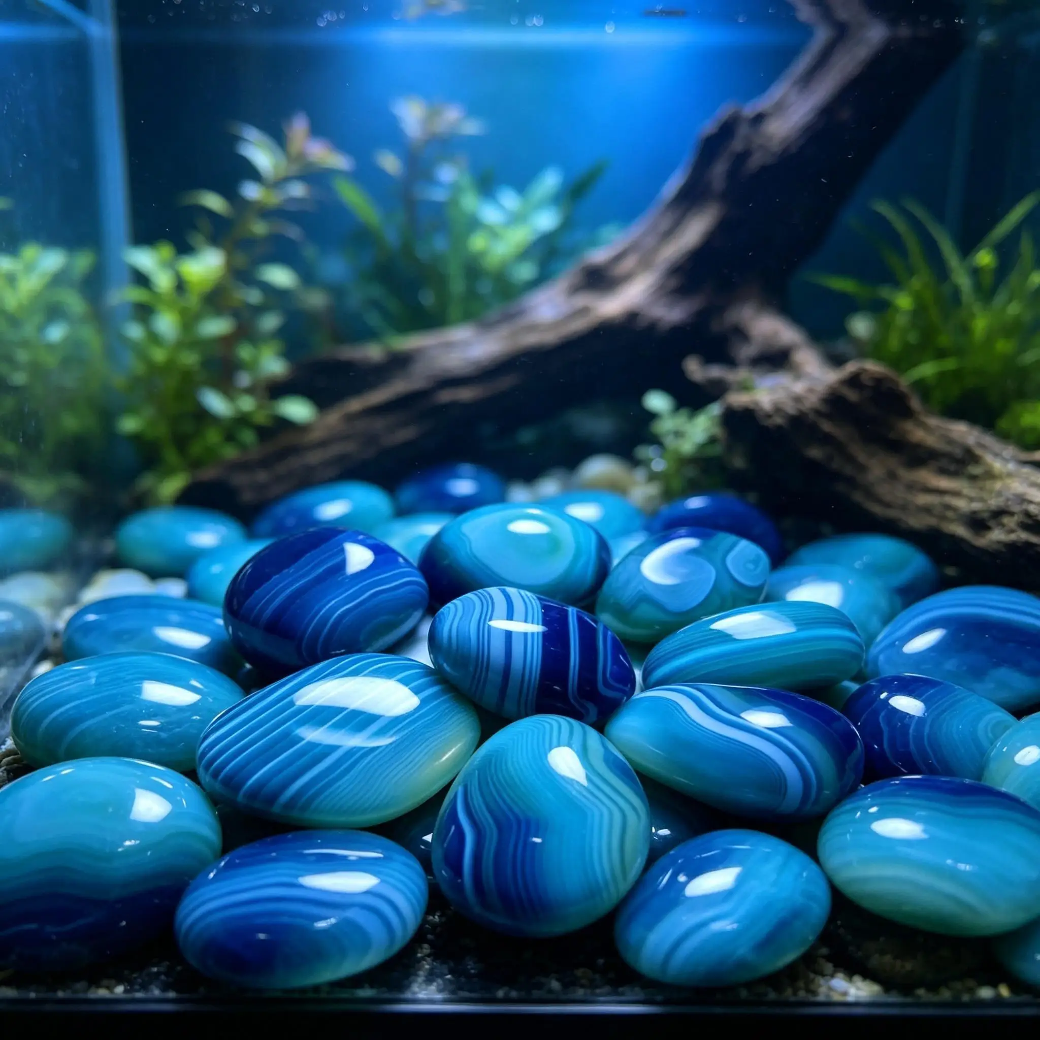 Natural Smooth Silk Agate Geode Pebbles Crystal Specimen, Aquarium Ornament Potted Plant Layout Bonsai DIY Craft Landscape Decor