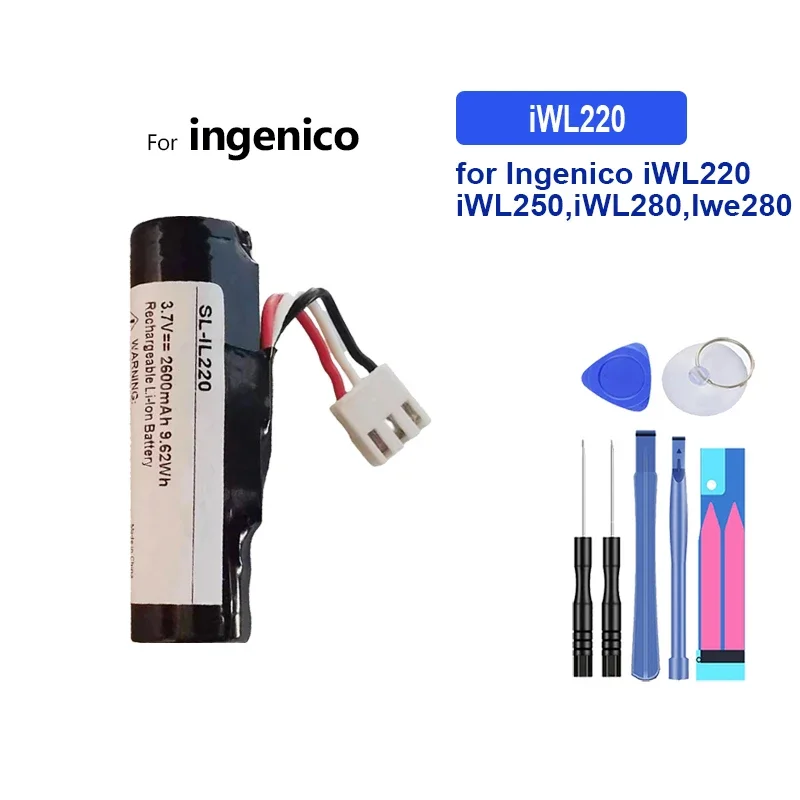 High-Performance 2600mAh POS Terminal Battery for Ingenico iWL220, iWL250, and iWL280 Models