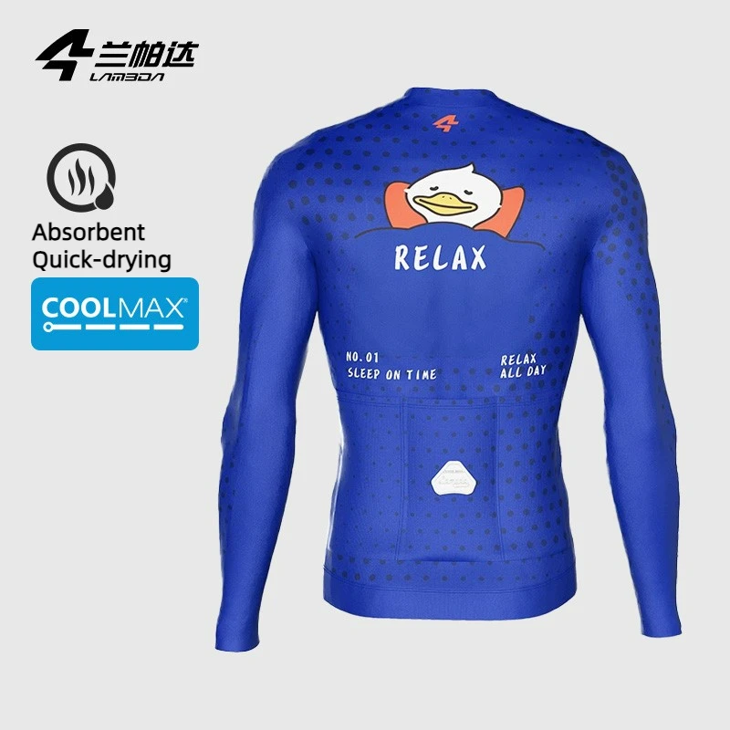 Lambda Men Bike Clothing Spring Autumn Long Sleeve Breathable Cycling Clothes Tight Pro Cycling Fit Cycling Jersey