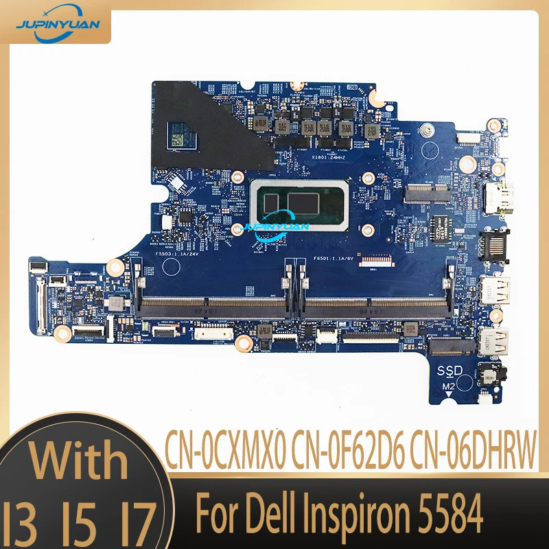 

18789-1 Mainboard For Dell Inspiron 5584 Laptop Motherboard CPU:i3-8145U i5-8265U i7-8565U CN-0CXMX0 CN-0F62D6 CN-06DHRW Test OK