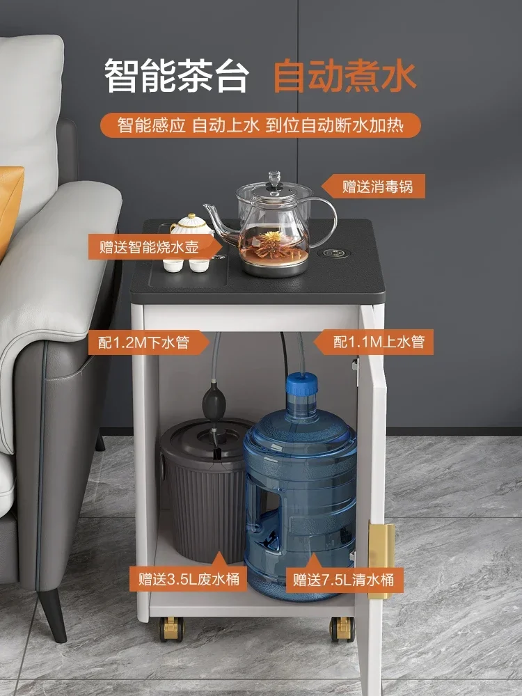

Balcony Living Room Portable Coffee Table Home Small Apartment Light Luxury Tea Cart Multi-Functional Smart Tea Table