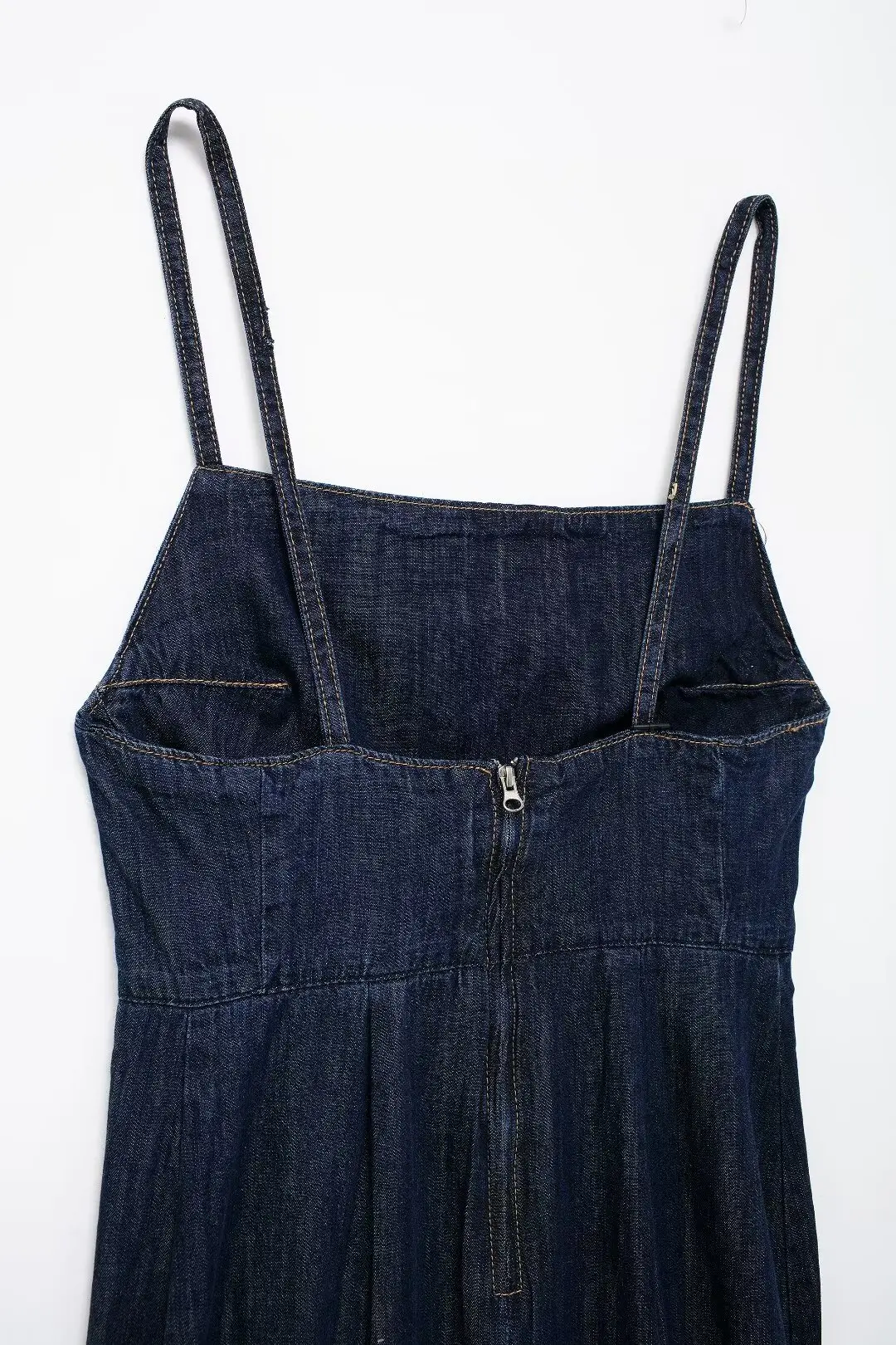 Robe à bretelles longues en denim chic pour femmes, robe rétro dos nu, sangle initiée fine, nouveau, 2024