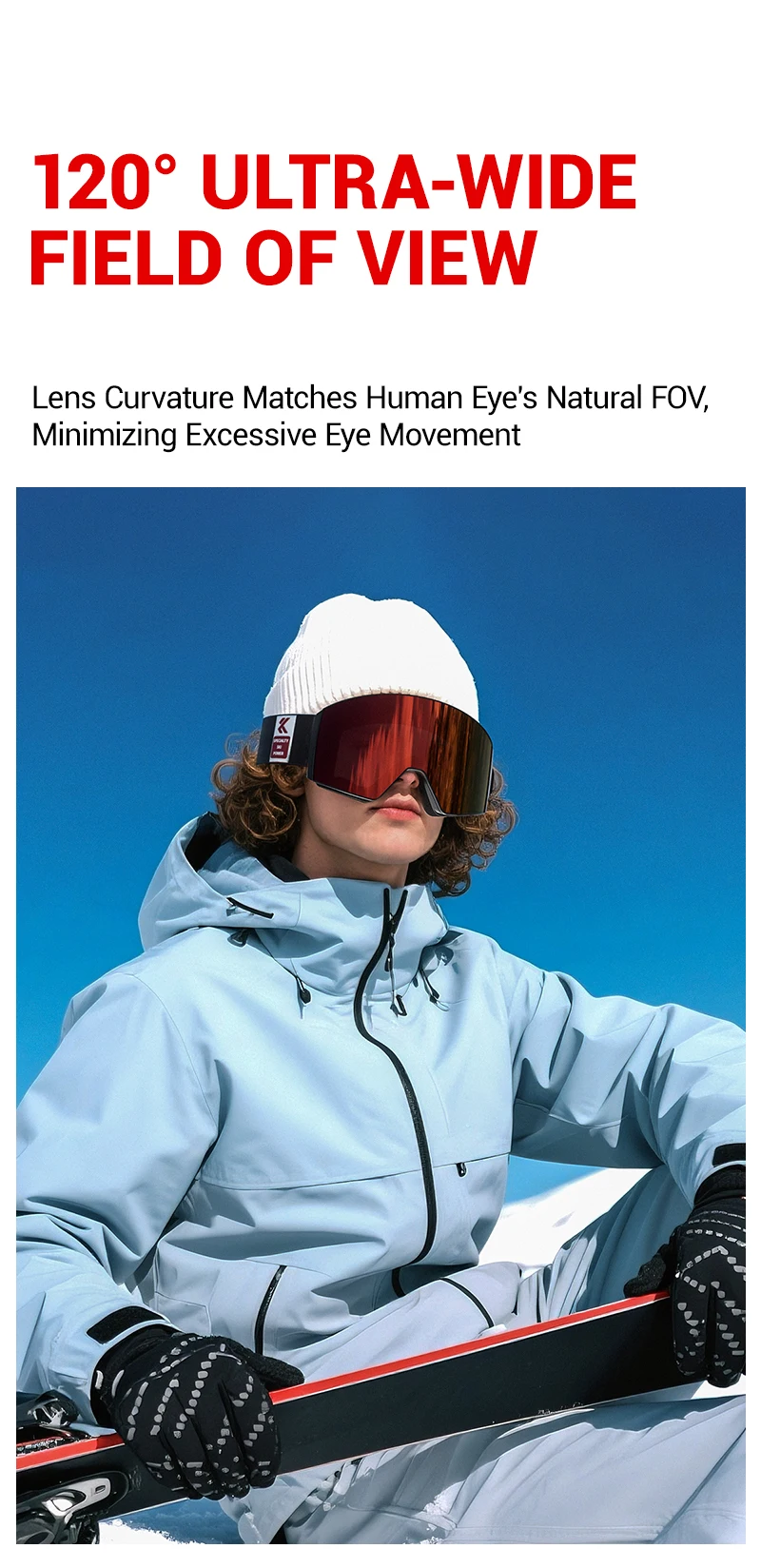 Kapvoe UV400 Schneebrille für Männer und Frauen, photochrome Ski-Sonnenbrille, Maske, Ski-Anti-Beschlag-Schutz, Schneemobil-Brille – Detail 12