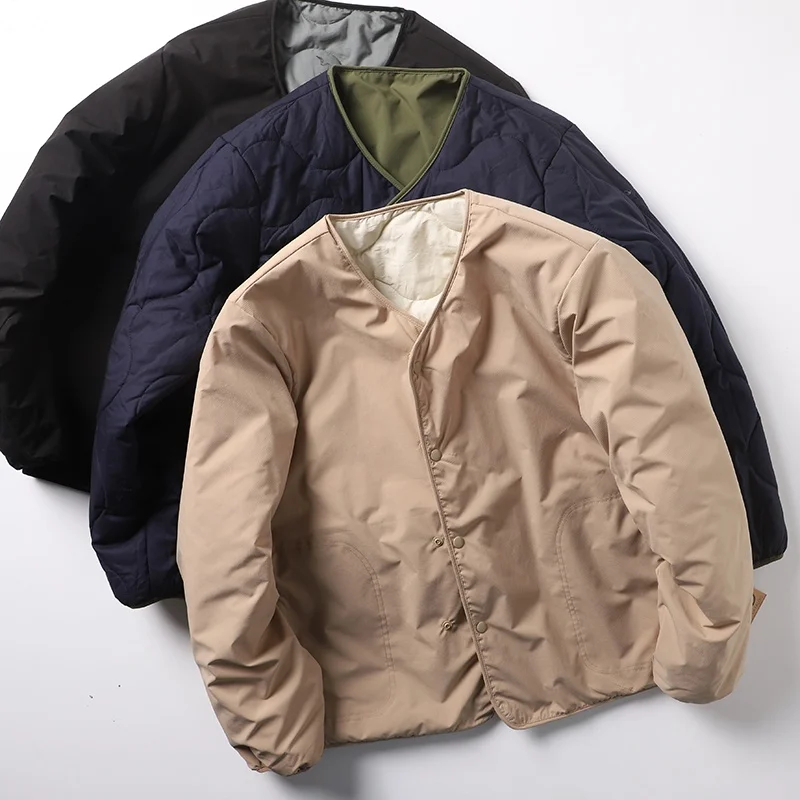 

ex Loose Fit Casual Cotton Jaet Double-Sided Wear Design Nel Layering Trendy Youth ular Regular Length