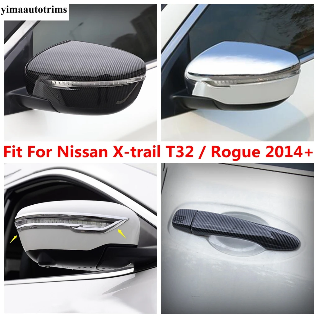 

Door Handle / Rearview Mirror Cap Strip Cover Trim For Nissan X-trail T32 Rogue 2014 - 2020 Carbon Fiber Accessories Exterior