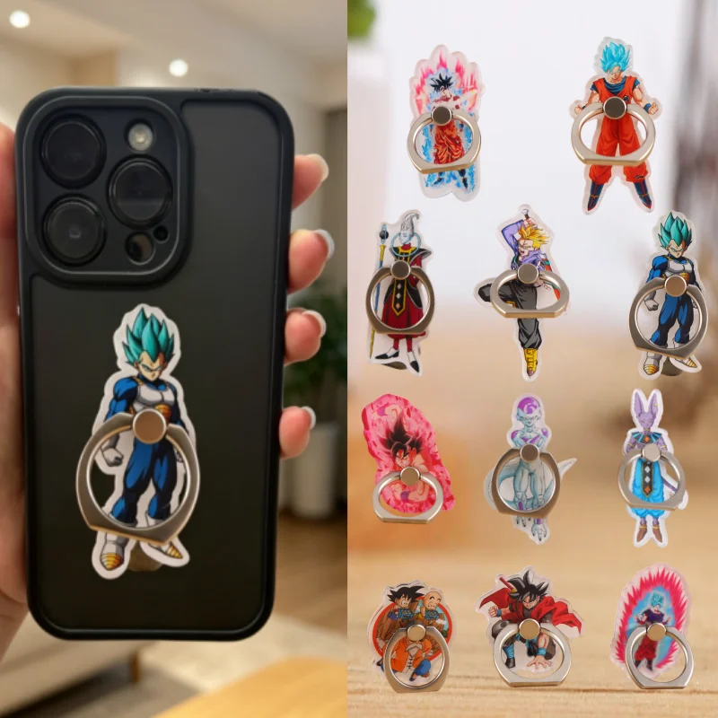 Anime Dragon Ball  Finger Ring Cell Phone Holder Acrylic Anime Lazy Phone Creative 3D Bracket Dragon Ball Gifts