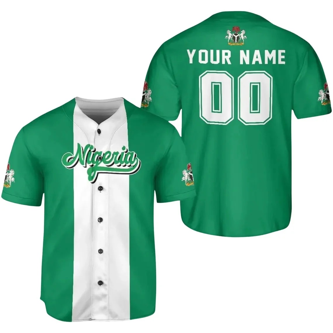 Maillot de baseball Belize blanc et bleu unisexe à boutons, avec emblème du blason du Belize au dos, patchs drapeau sur les manches, cadeau personnalisé avec nom, pour exprimer sa fierté