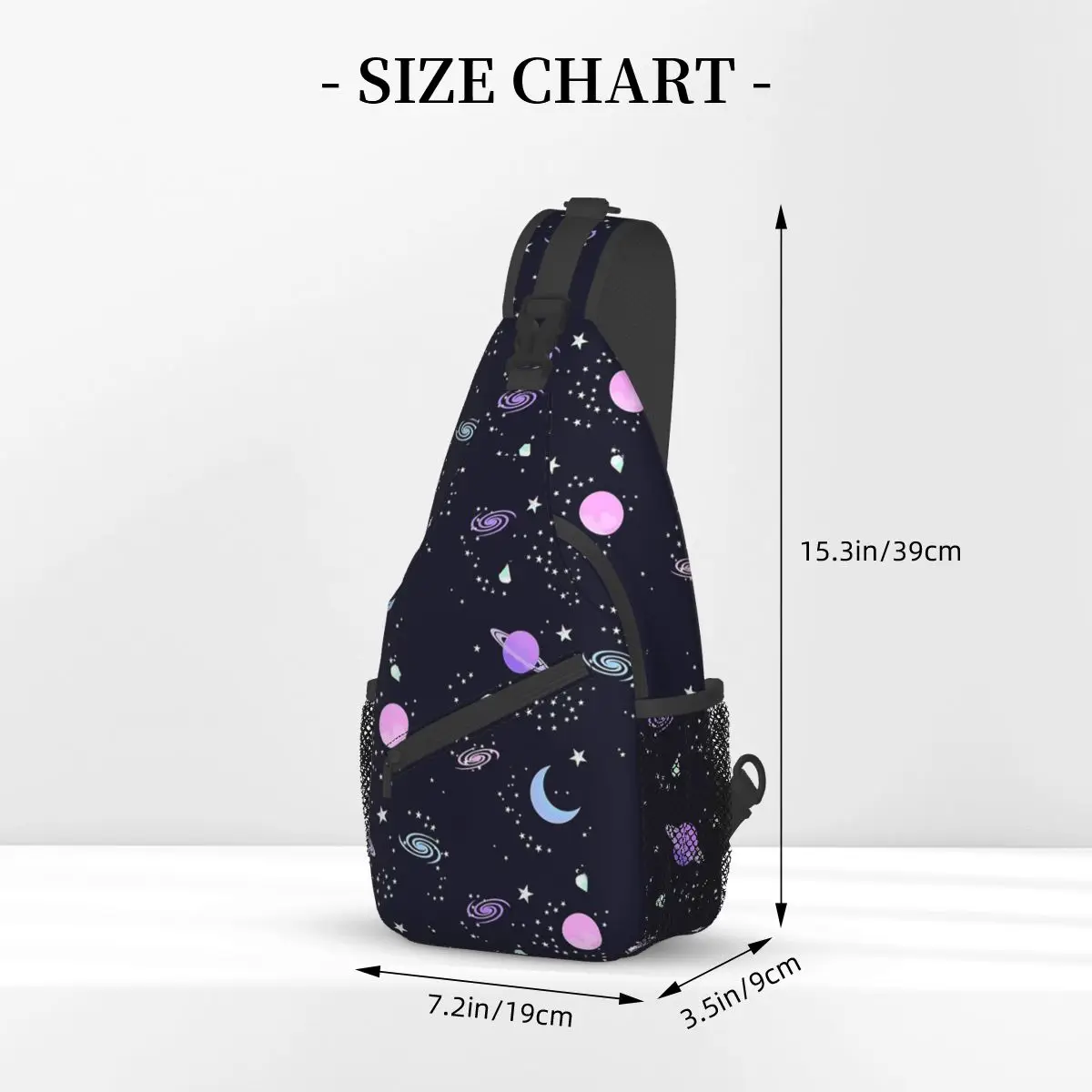 Kristall galaxie Cross body Schulter taschen kleine Brusttasche Kawaii Muster Schulter rucksack Tages rucksack zum Wandern Outdoor-Fahrrad tasche