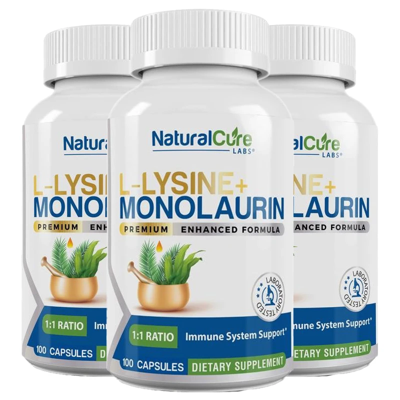 

L-Lysine + Monolaurin Capsules - Immune & Digestive Support, Promotes Metabolism and Energy Level, Daily Supplementation
