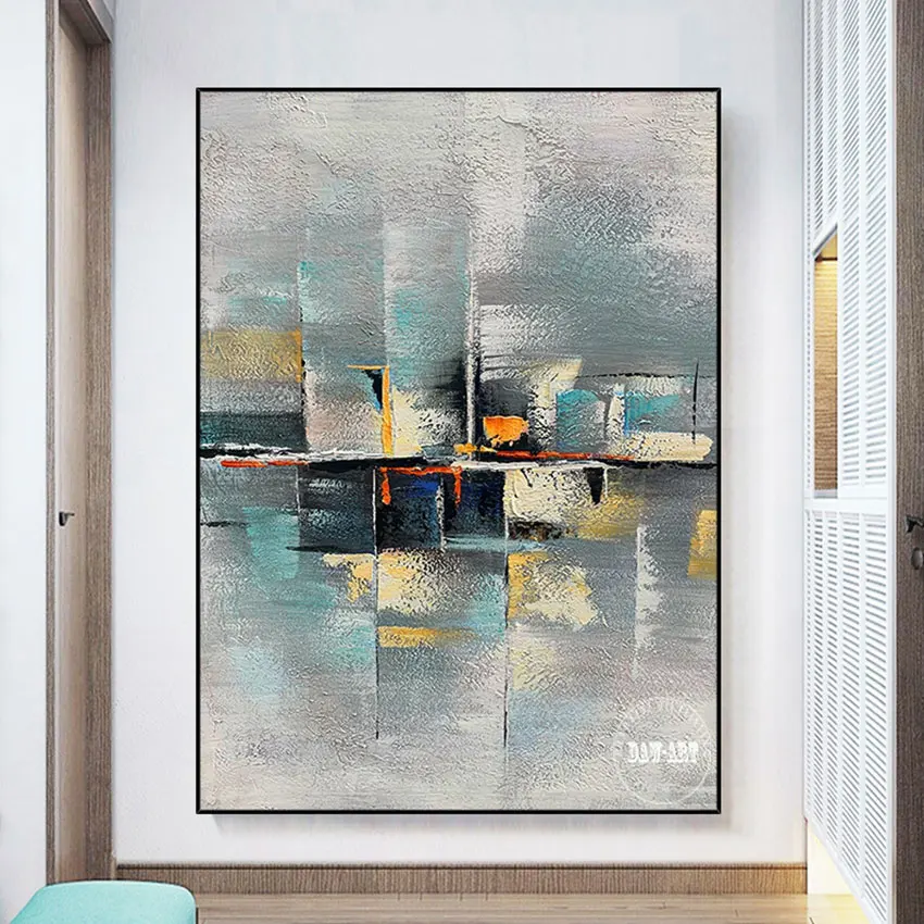 

Unframed Art Abstract Design Hot Selling Wall Picture Modern Canvas Painting For Restaurant Decoration Texture Hand-painted