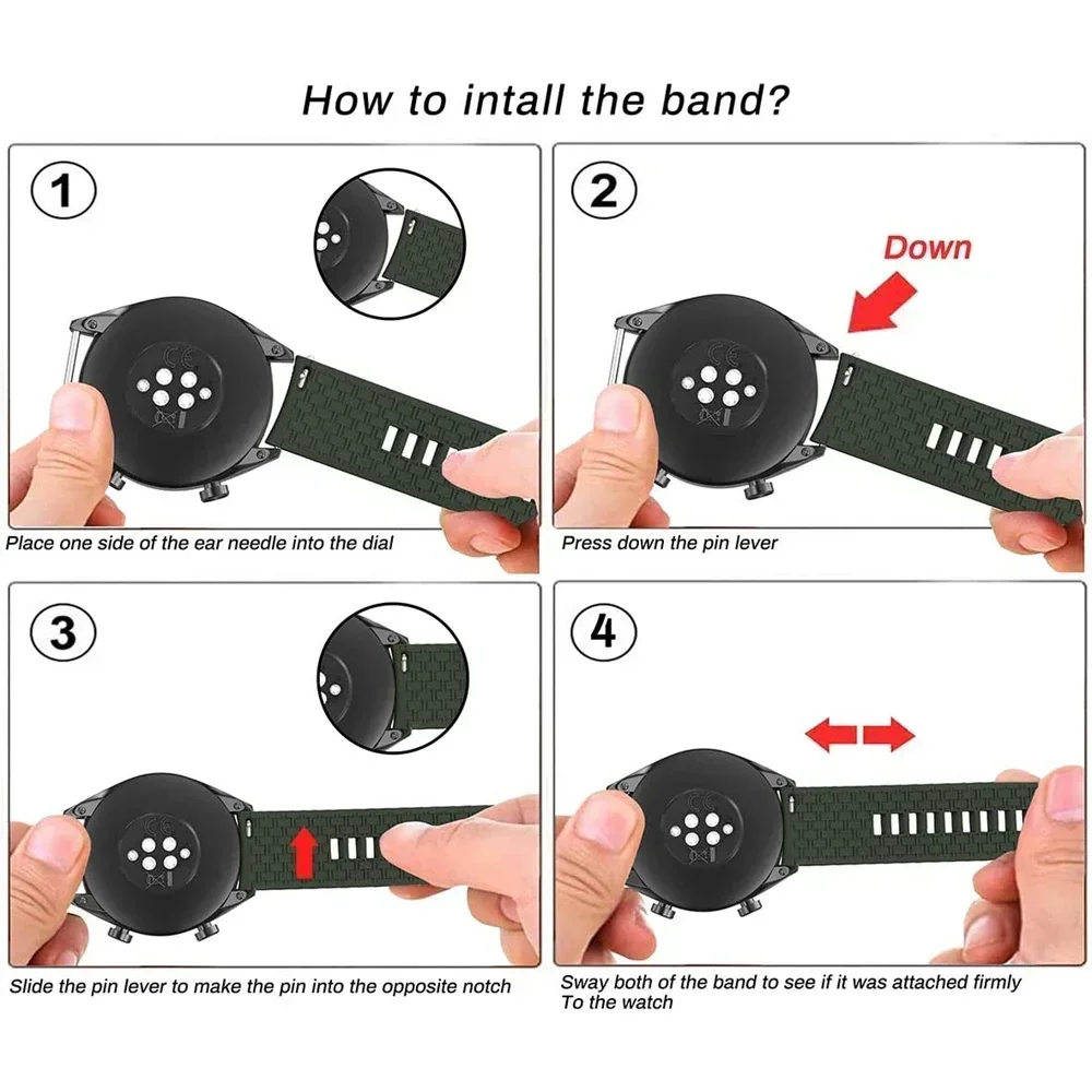 22mm Silicone Band For Zeblaze Stratos 4 3 2 GPS Sport Watch Strap For Zeblaze GTS 3 GTR 3 Pro/Vibe 7 7 Pro 7 Lite Btalk 3 Plus