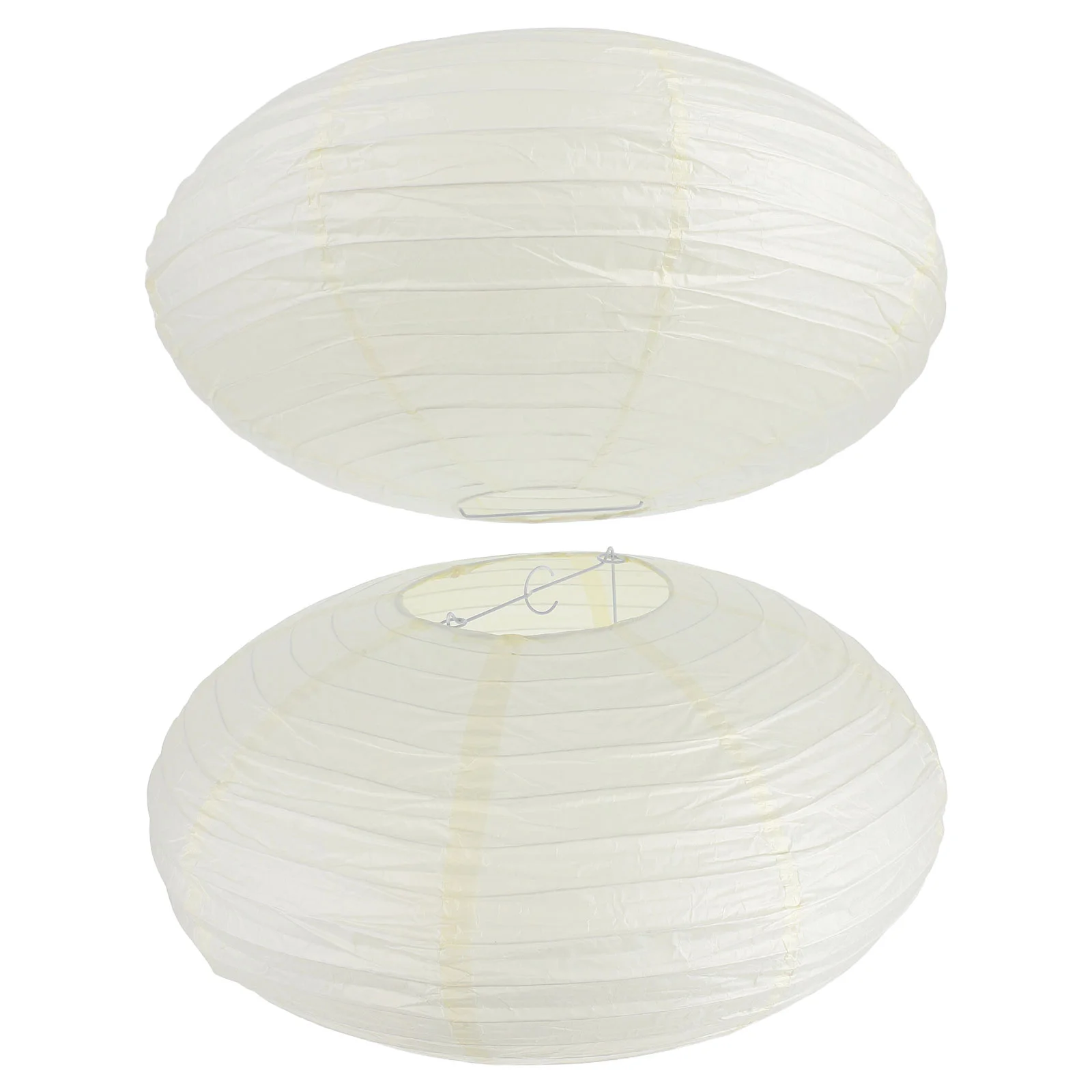 

2 Pcs Rechargeable Light Bulb Paper Lantern Shade Tin Lampshade Rice Beige Decor Espresso Measuring Cup