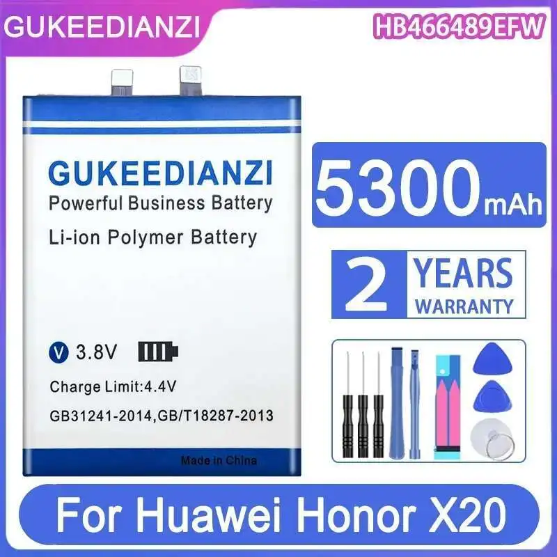 

5300Mah For Huawei Honor X20 HB466489EFW Mobile Phone Battery Fast Charging