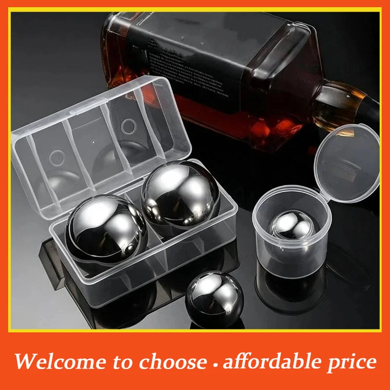 #Reusable Metal Ice Cubes 38/55MM Round Stainless Steel Cooling Balls Set for Picnic Camping Bar  Use