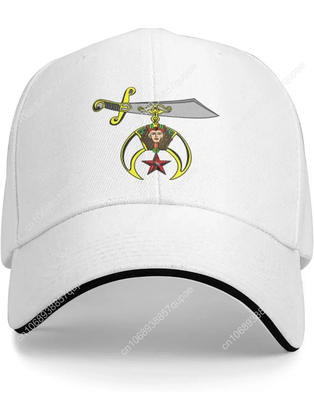 

Masonic Shriner Funny Gifts Hat Cowboy Hat Women Unisex Sun Caps Man Woman Adjustable Back Cap White
