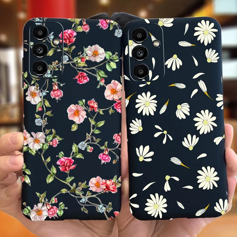 For Samsung Galaxy A14 5G Phone Case Stylish Girl Flower Soft Silicone TPU Cases For Samsung A14 A 14 SM-A146B Jelly Back Cover