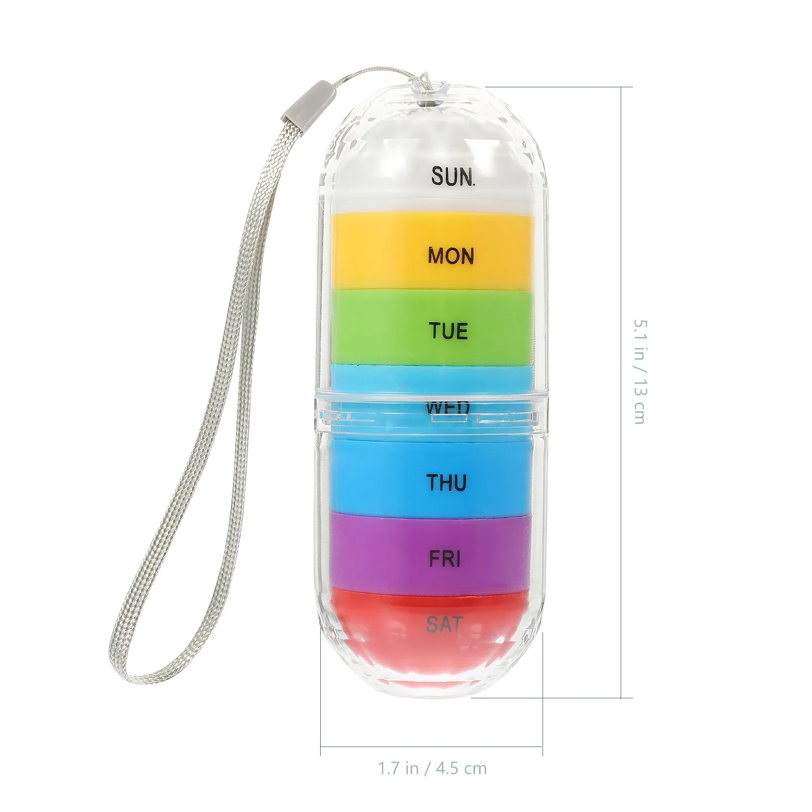Medicine Box Portable Pill Case Weekly Organizer Moisture Proof Dust Proof Pill Holder Handy Storage Box for Elderly Memory