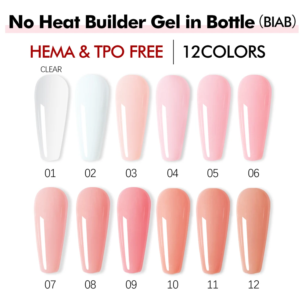 OEM Hema Free Builder extensión de Gel duro engrosamiento cepillo fortalecedor de uñas en botella constructor de Gel Soak Off UV Nail Art Design