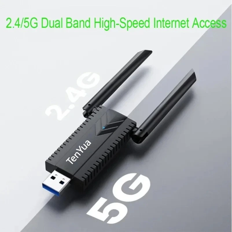Двухдиапазонный 2,4G + 5 ГГц 1300 Мбит/с Wi-Fi USB-адаптер Wi-Fi-ключ-приемник USB3.0 высокоскоростной драйвер беспроводной сетевой карты бесплатно