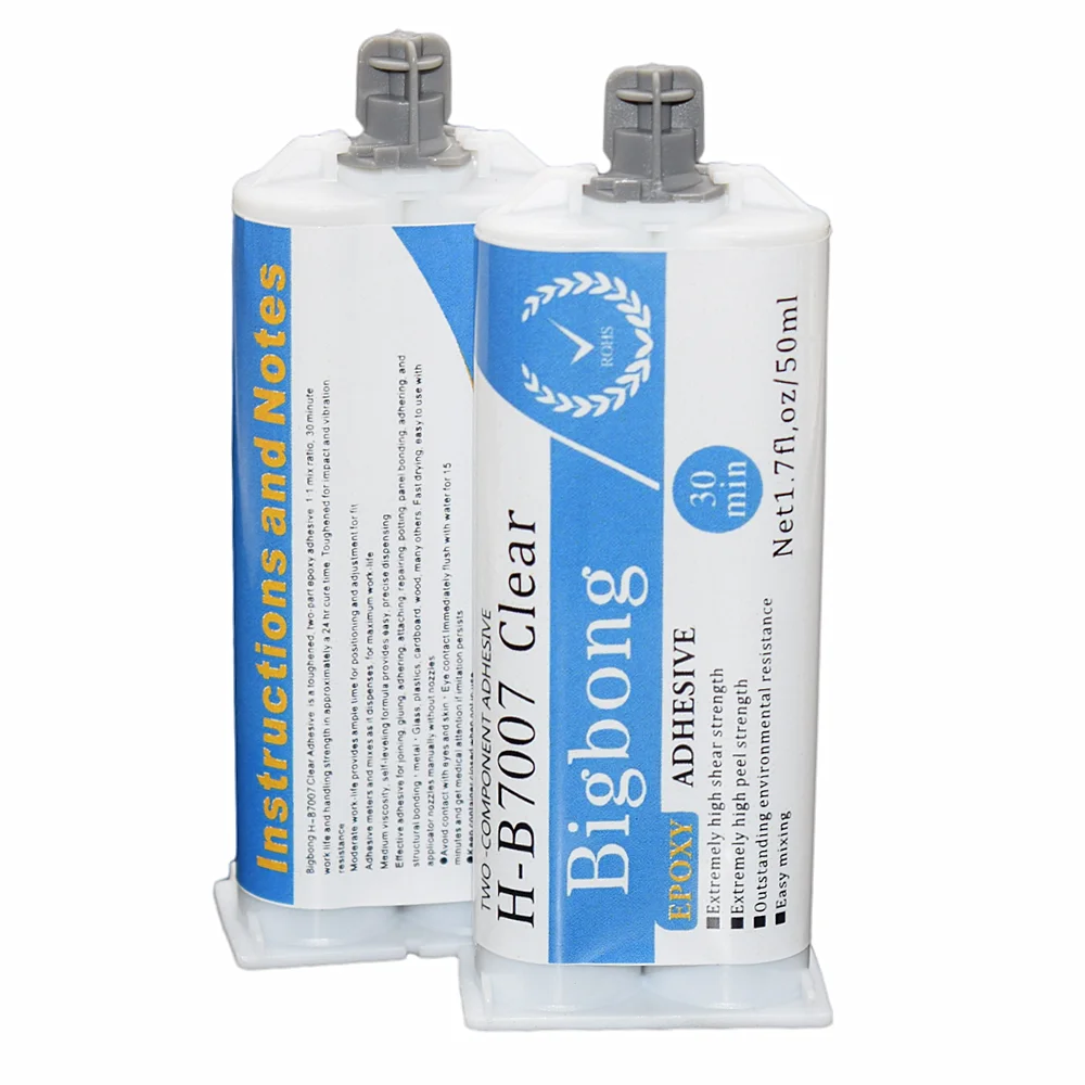

2pcs Clear Epoxy Resin AB Glues 1:1 Transparent Adhesives 50ml 2 Part Epoxies for Bond Wood Metal Plastic Glass Ceramic Concrete
