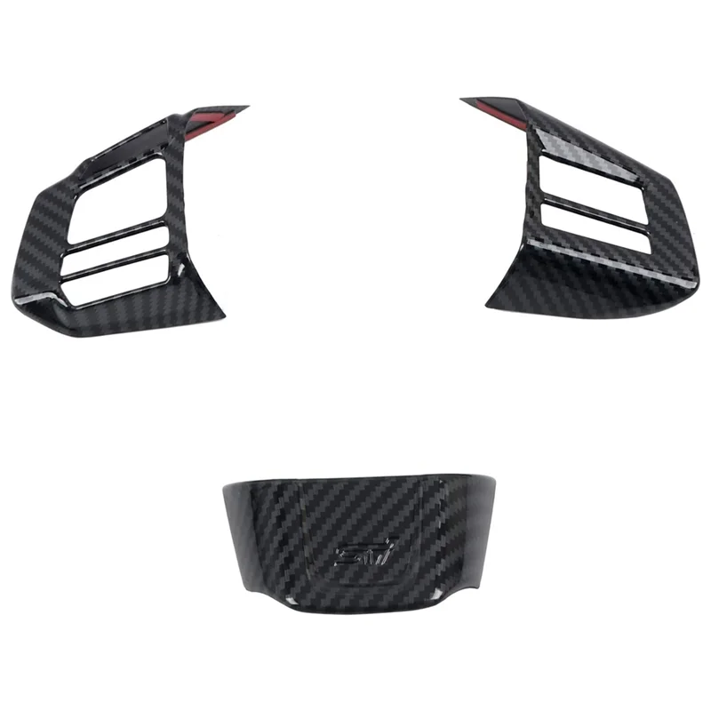 For Subaru WRX/STi 2014-2021 Car Steering Wheel Button Decoration Cover Trim Accessories, ABS Carbon Fiber