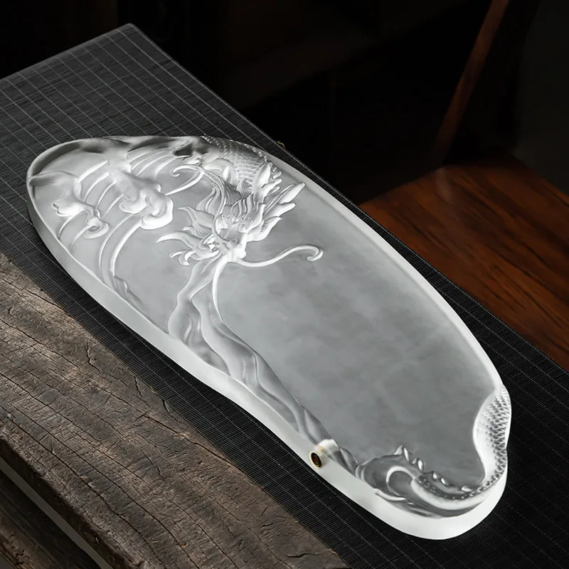 CX whole glass tea tray household high-end light luxury modern Chinese simple crystal glass tea table