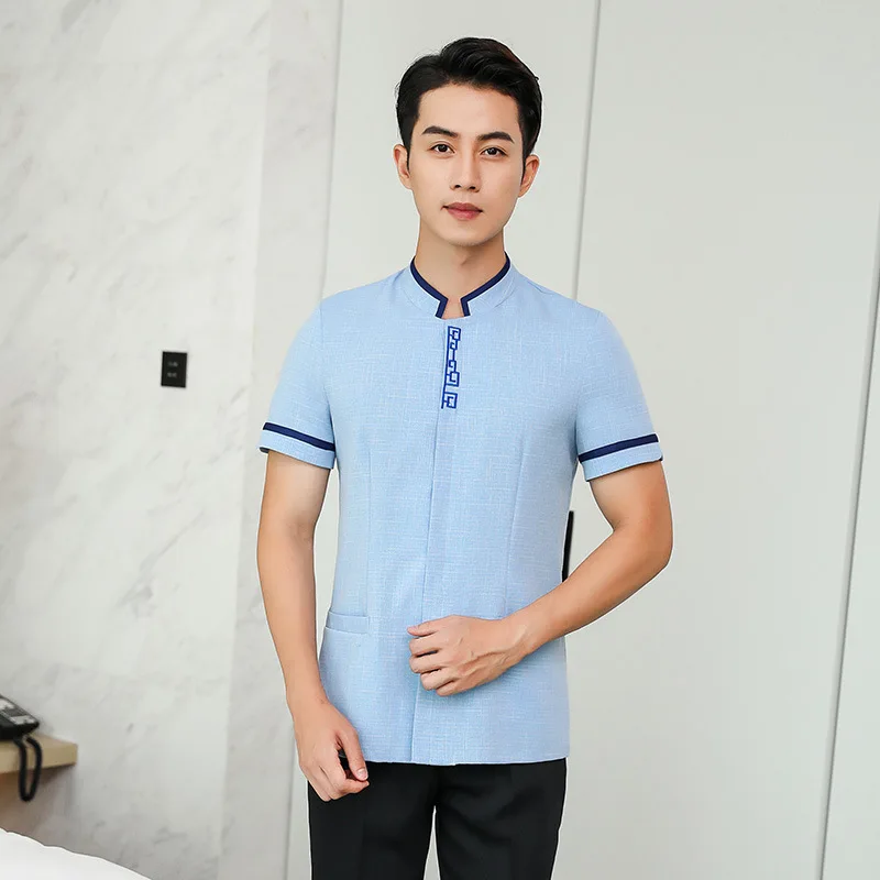 Property Cleaning Uniform Cleaner Clothing Set Short Sleeve Cleaning Staff Workwear Women Hotel Room Aunt Summer