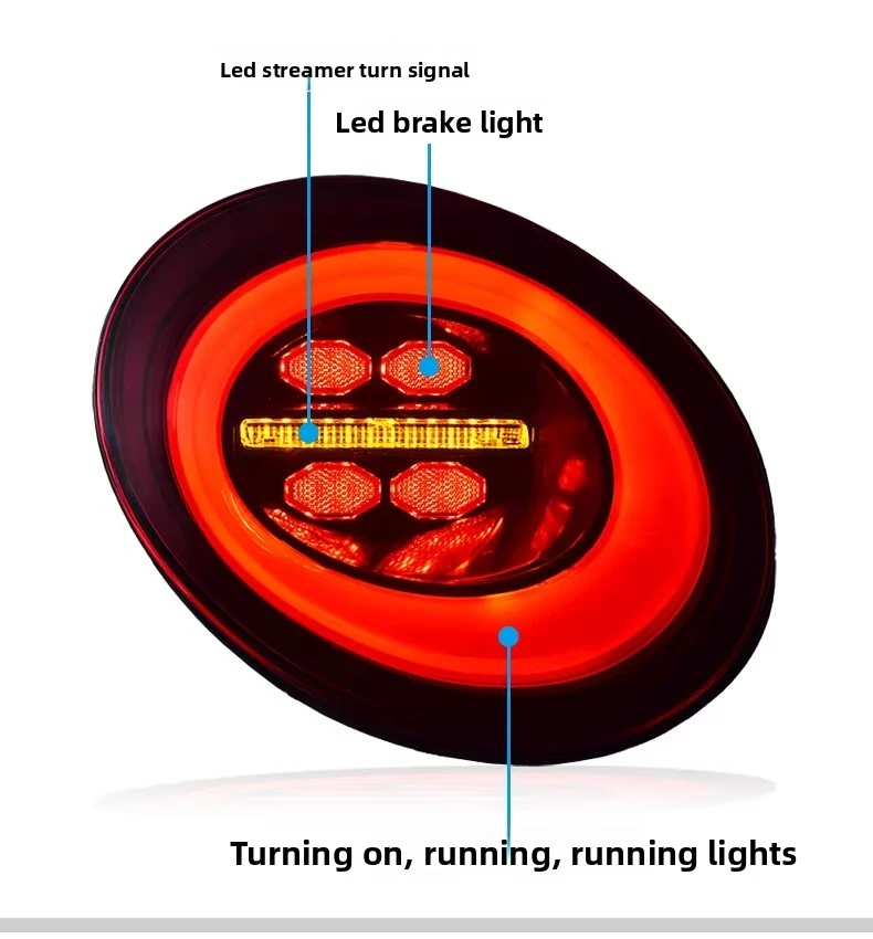 Fanali posteriori per Volkswagen VW Beetle 2006-2012 Nuovo stile Full LED Lampada posteriore Indicatore di direzione dinamico Montaggio Plug And Play