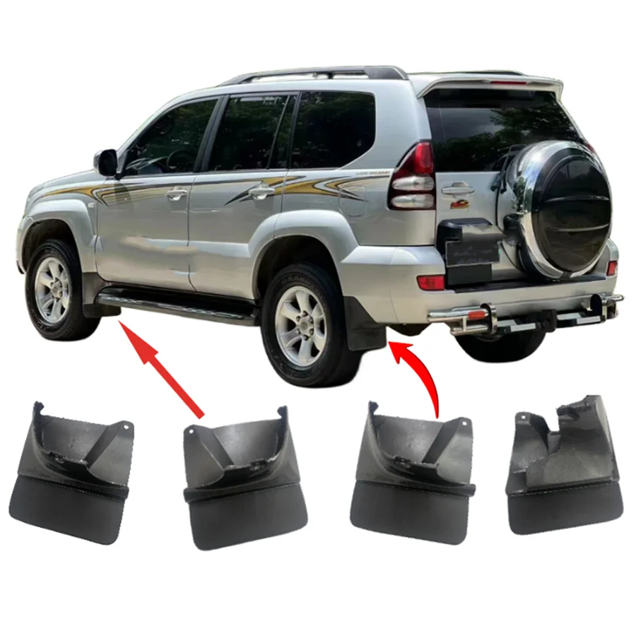 Wooeight 1Pc Front/Rear Black Mud Flap Splash Guards Fender Mudguard MudFlaps Kit For Toyota Land Cruiser Prado LC120 2003-2009