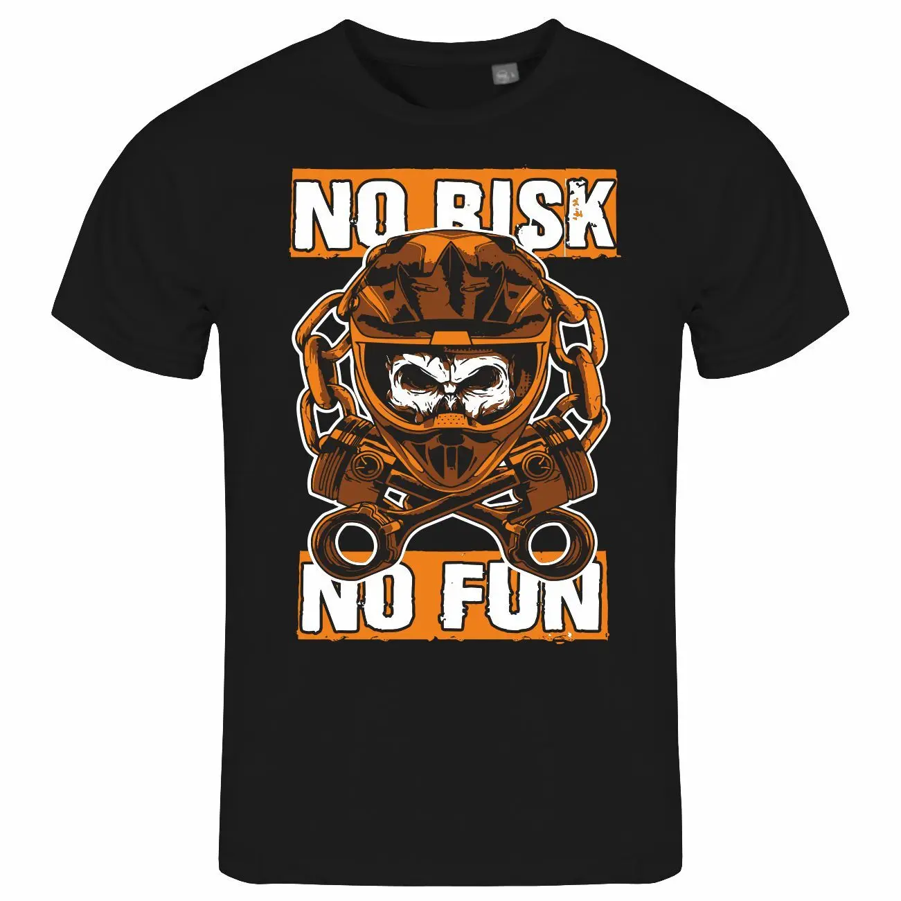Camiseta para hombre No Risk No Fun S a XXL Moto Cross Sport Offroad Casco MX