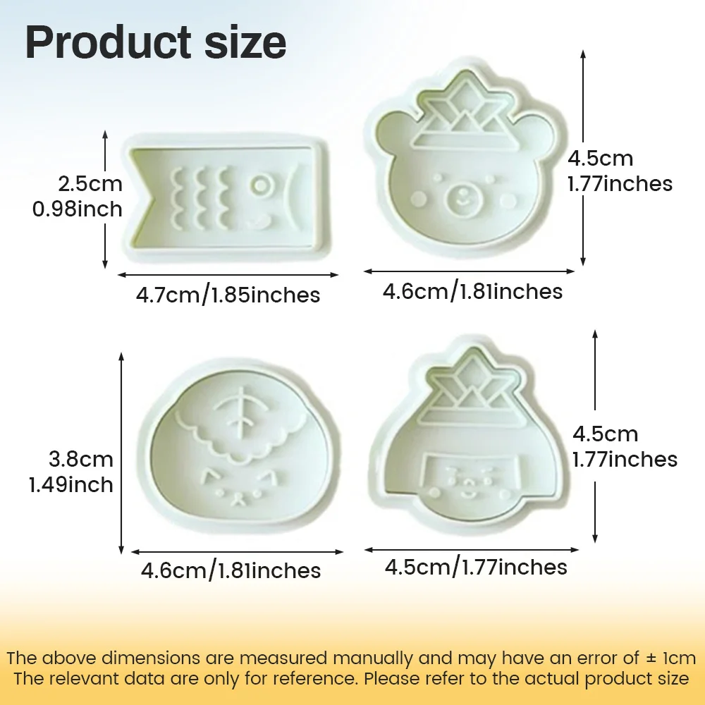 Cartoon Cute Cookie Mold Set Party Cute 3D Stereo Pressing Biscuits Cutting Mold DIY Flip Sugar Baking Tool Children's Day Gift