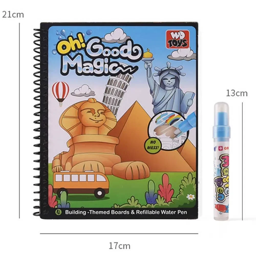 7 tipi di libro da disegno ad acqua magica Libro da colorare per cartoni animati Doodle e penna magica Tavolo da disegno per pittura per giocattoli per bambini Regalo di compleanno