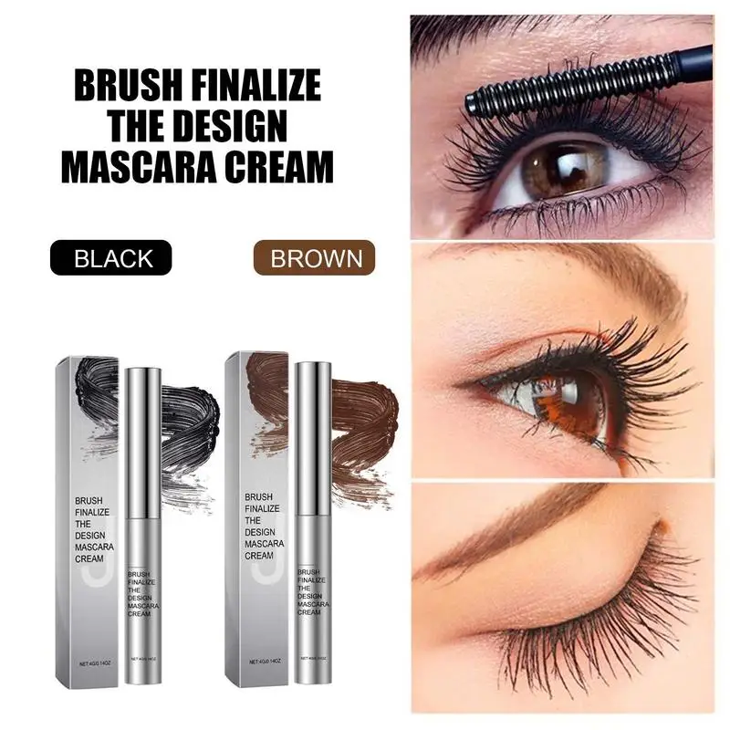 New Curling Mascara Brush Head Mascara Black/Brown Curling Anti-Sweat Lasting Non-Smudge Brush Makeup Mascara Eye Cosmetics Tool