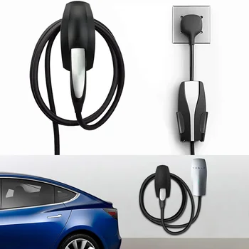 Organizador de cables de carga para coche, soporte de cargador para Tesla Model 3 Y S X 2021 2022, accesorios de soporte de conector de montaje en pared EU/US