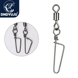 DNDYUJU 10-30X Fishing Rolling Bearing Swivels Solid Ring Interlock Snap For Fishhook Lure Fishing Connector Tackle Accessories