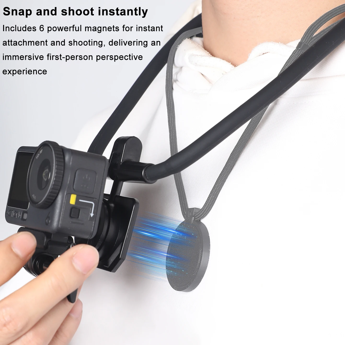 For DJI OSMO ACTION 6 Sports Camera First-Person Chest-Mounted Quick-Release Magnetic Neck Strap Mount