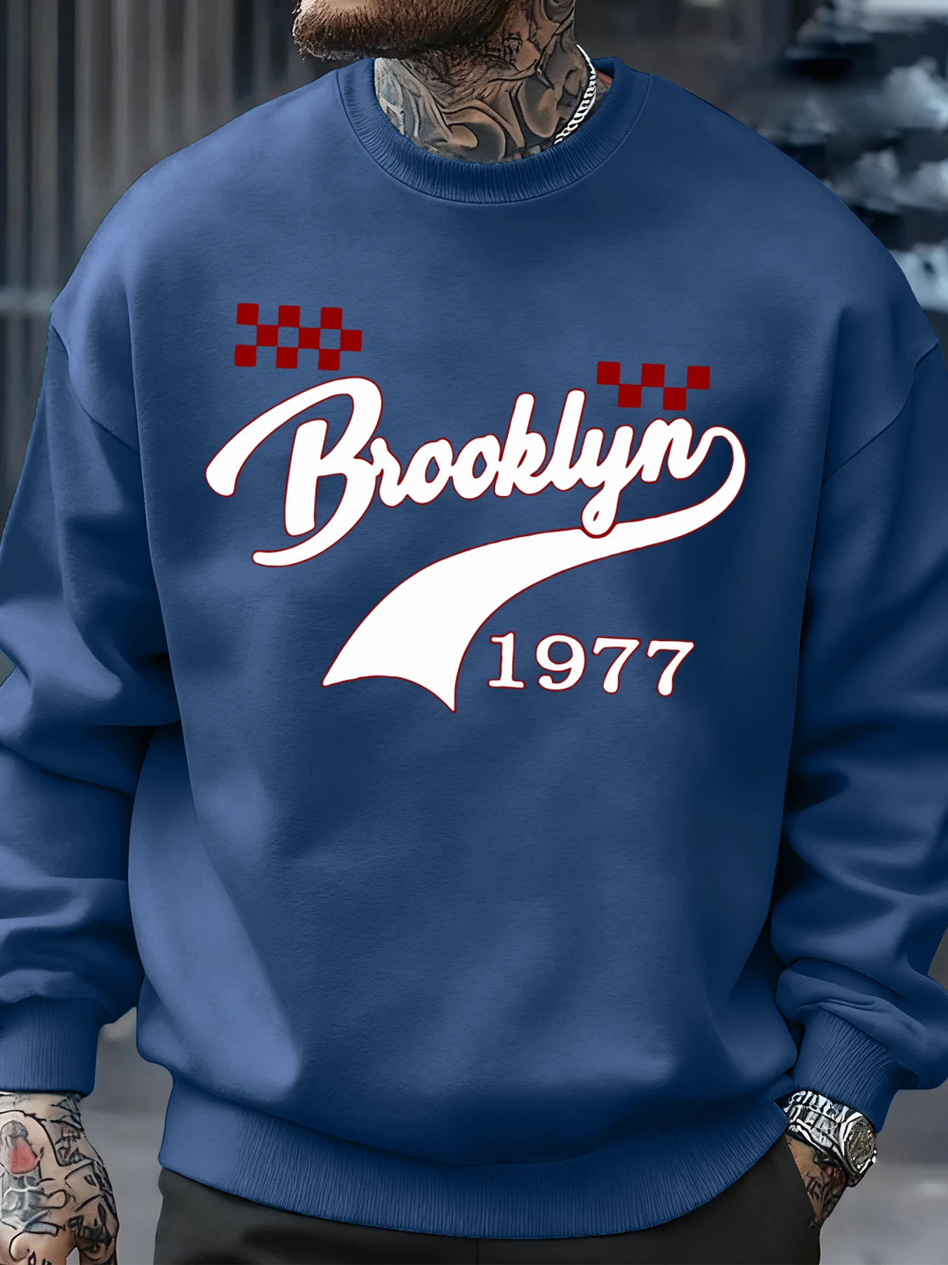 بروكلين 1977 الإبداعية طباعة الخريف الرجال بلايز الرياضة الشارع بلوزات دافئة ملابس الشارع الشهير الصوف Crewneck للجنسين البلوز