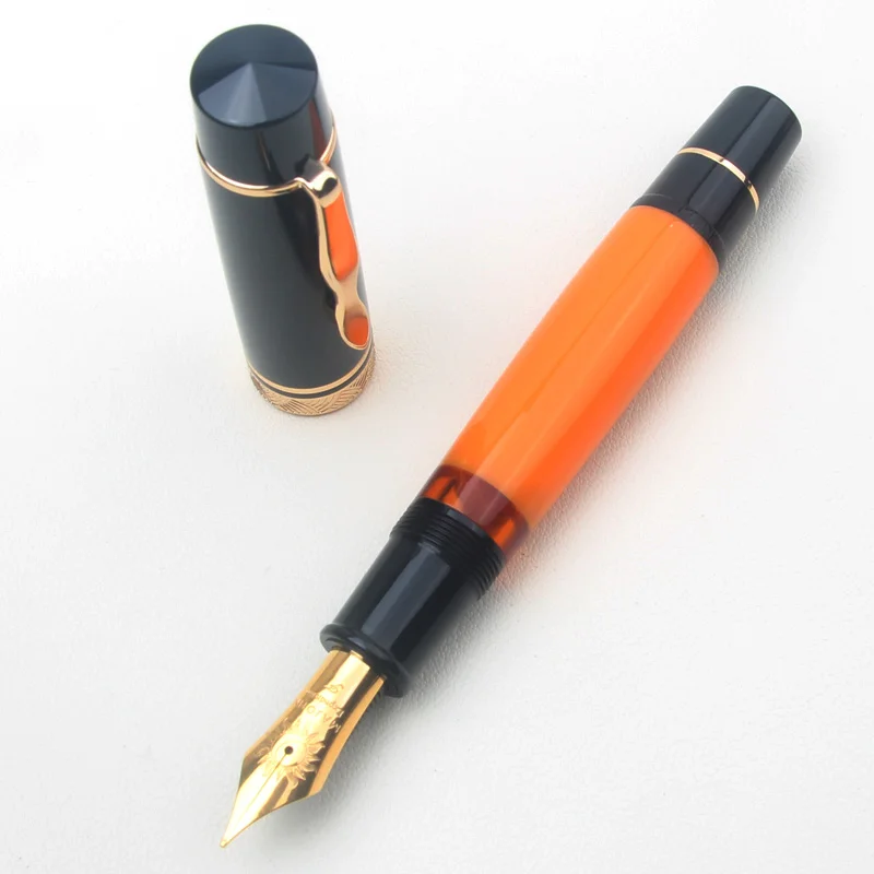 

MAJOHN P139 Vintage Fountain Pen Full Brass Body Piston Filler Large No.8 No.6 Nib Ebonite Hard Rubber Feed Smooth Writing Ink
