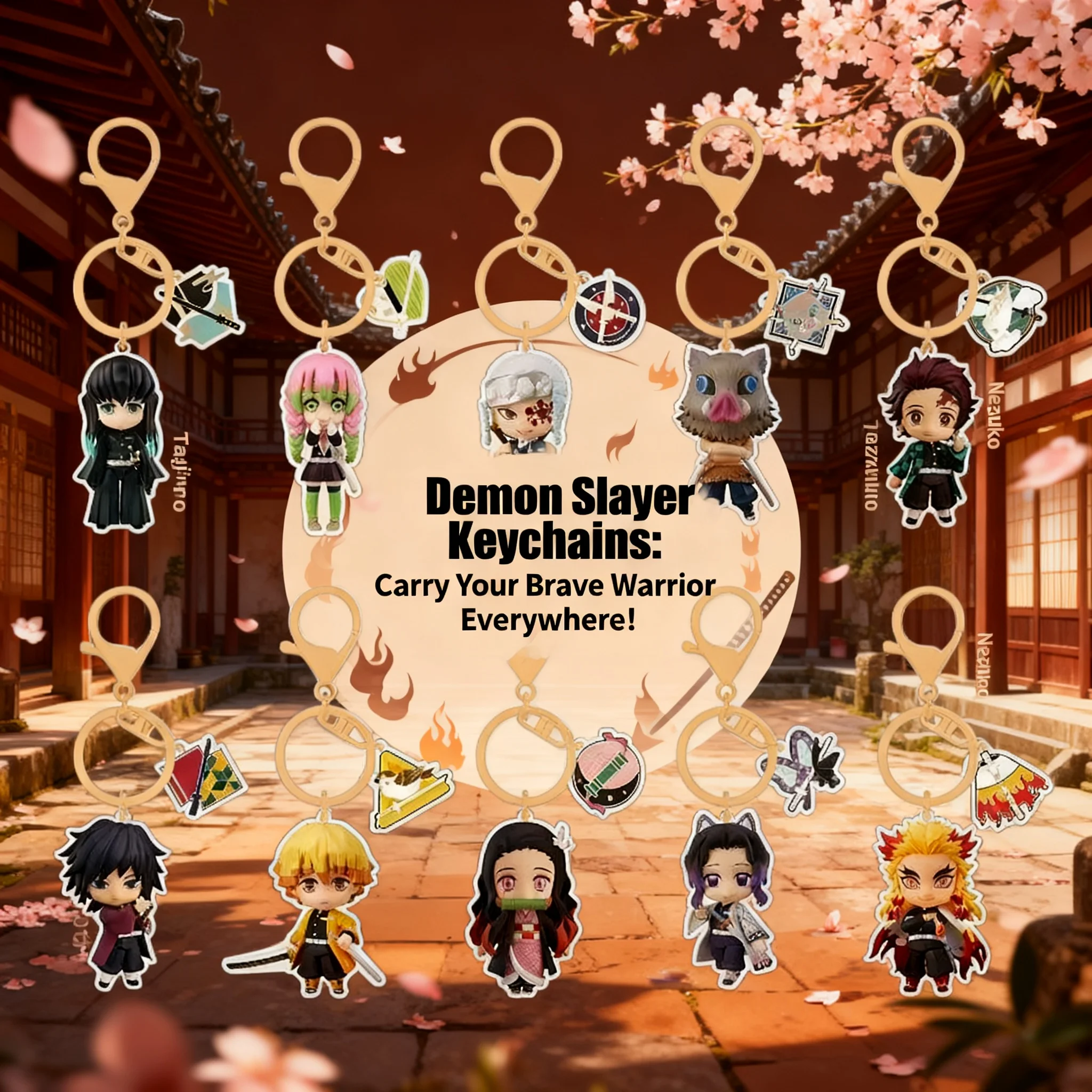 

Новый акриловый брелок-подвеска «Истребитель демонов», аниме-мерч, в том же стиле, с золотой застежкой, прямая поставка, трансграничная торговля