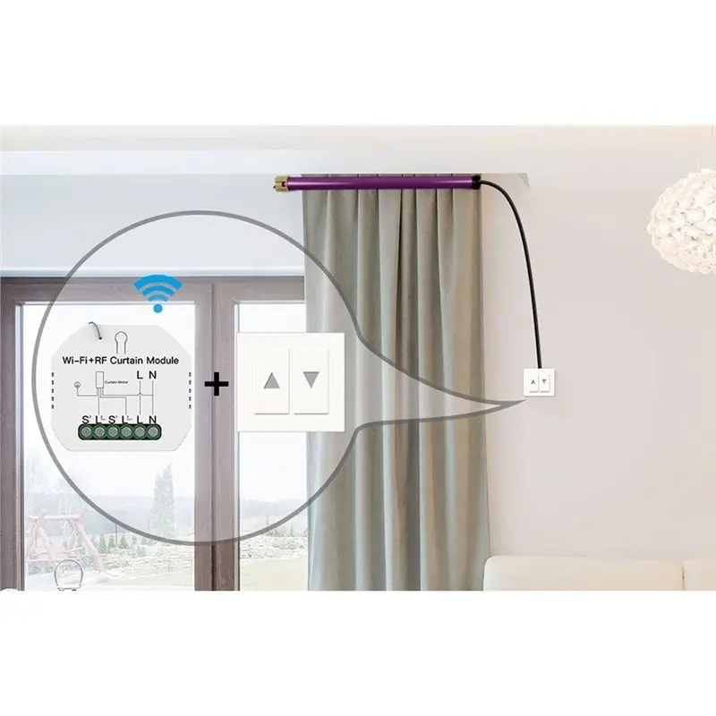 T23C RF433 Wifi Smart Curtain Switch Module Tuya Voice Control Electric Roller Blinds Shutter Motor Switch Breaker Wireless