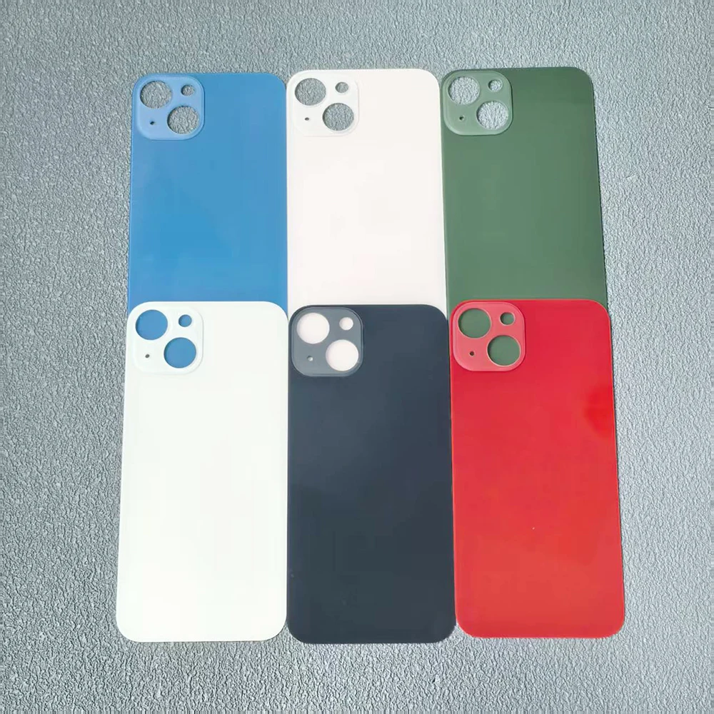High Quality 6.1'' Replacement Back Glass Case For iPhone 13 Rear Cover Glass Big Camera Hole Back Housing Cover Repair Parts