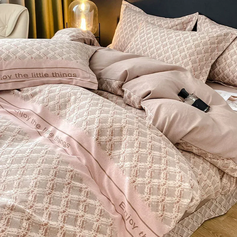 Luxury Thick 100% Cotton Printed Bedding Sets Super Soft Brushed Skin Friendly Duvet Cover Set Autumn and Winter Bed Linens