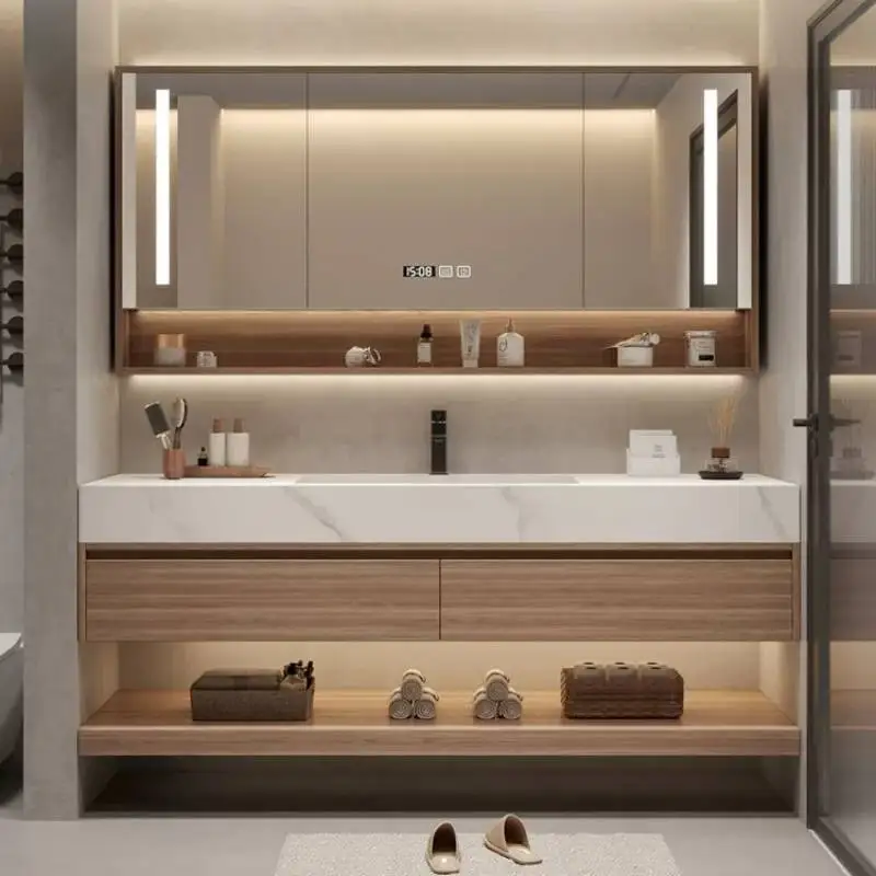 Portable Storage Bathroom Cabinet Luxury European Tall Wood Wall Bathroom Cabinet Sink Corner Badkamerkastje Modern Furniture