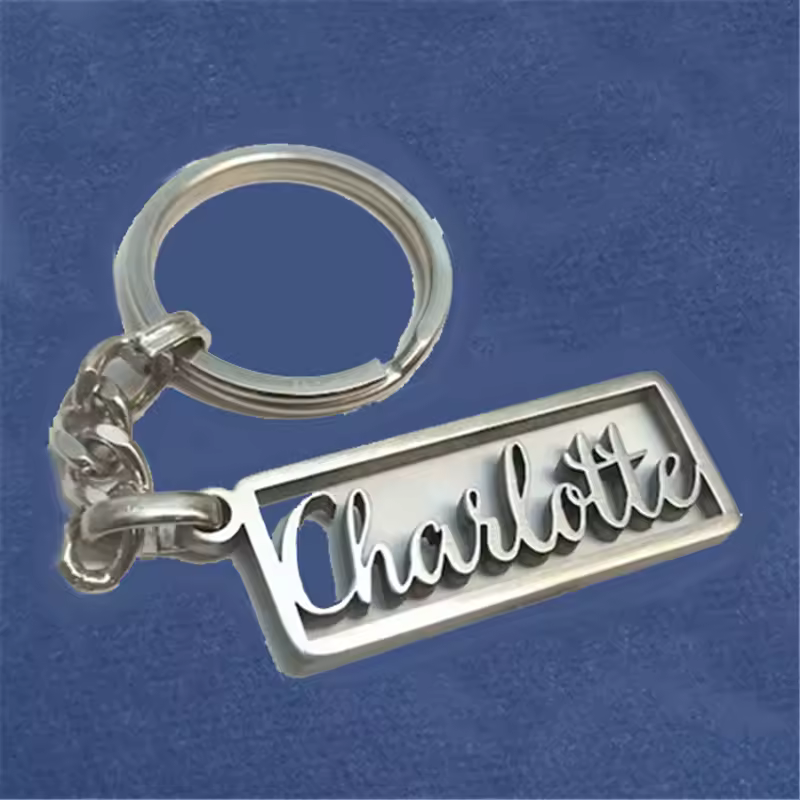 Maßgeschneiderter personalisierter Namens-Schlüsselanhänger für Männer und Frauen, Edelstahl-Namens-Schlüsselanhänger, individueller Buchstabe, Logo, Schlüsselanhänger, Schmuck, Geschenk