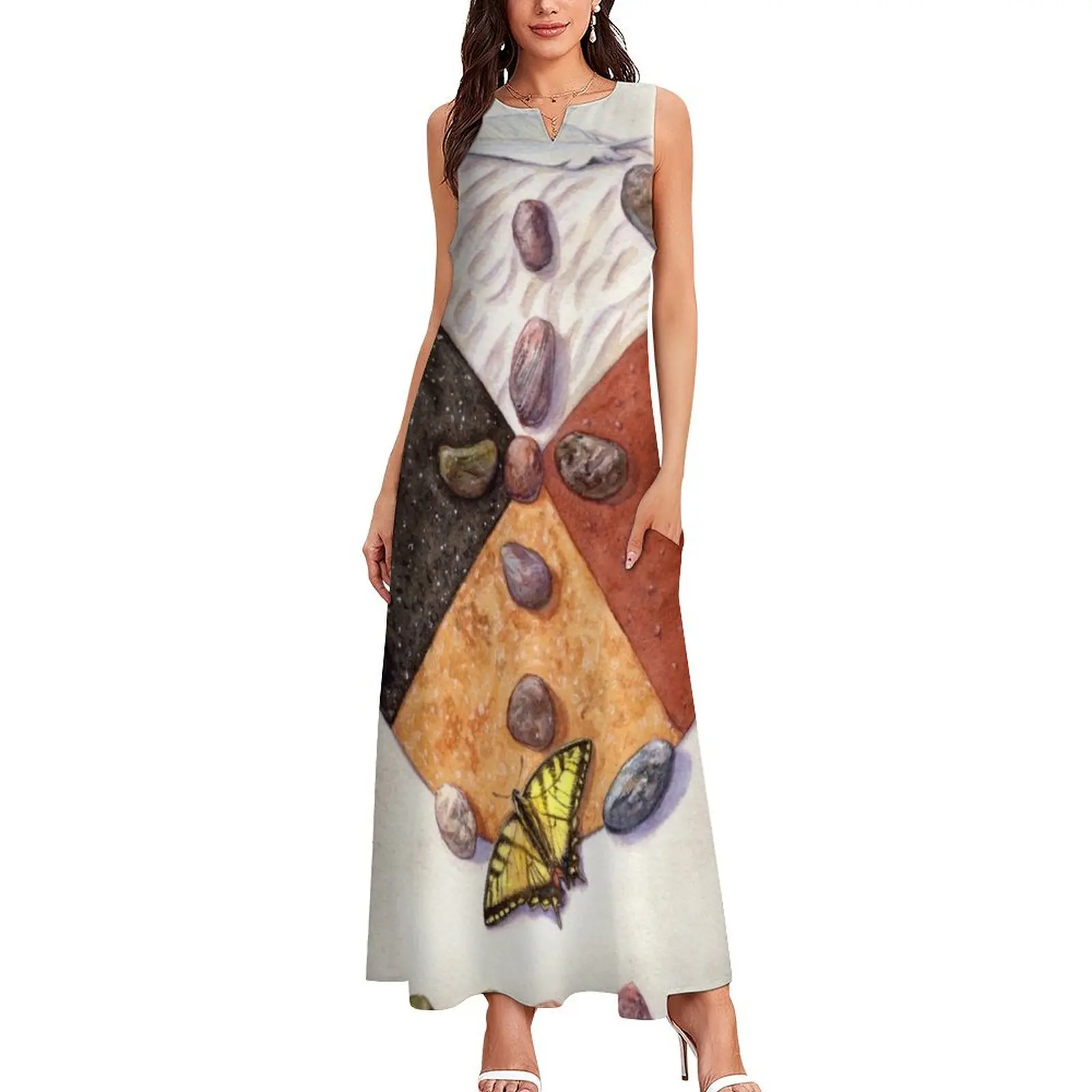 Canada- Card 4 - Medicine Wheel Long Dress long dresses for women evening dress ladies Women dresses summer Female dress