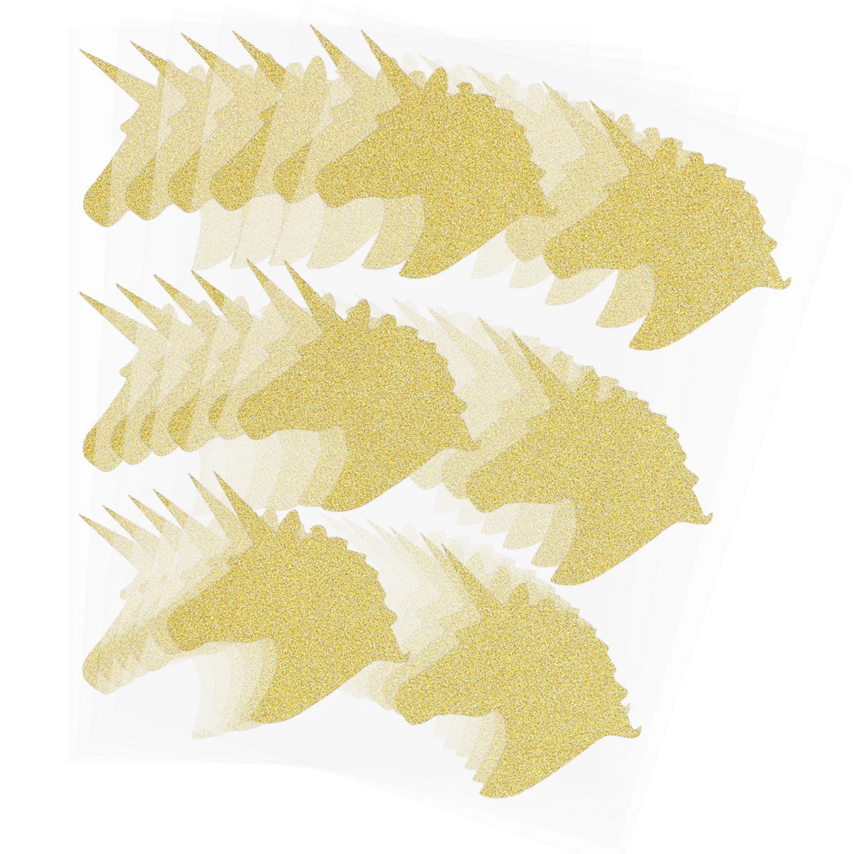

6 Sheets Flash Gold Stickers PVC Waterproof Unicorn Cartoon Wall Bedroom Decor Kids Room Living Space Glitter Pattern Easy Apply