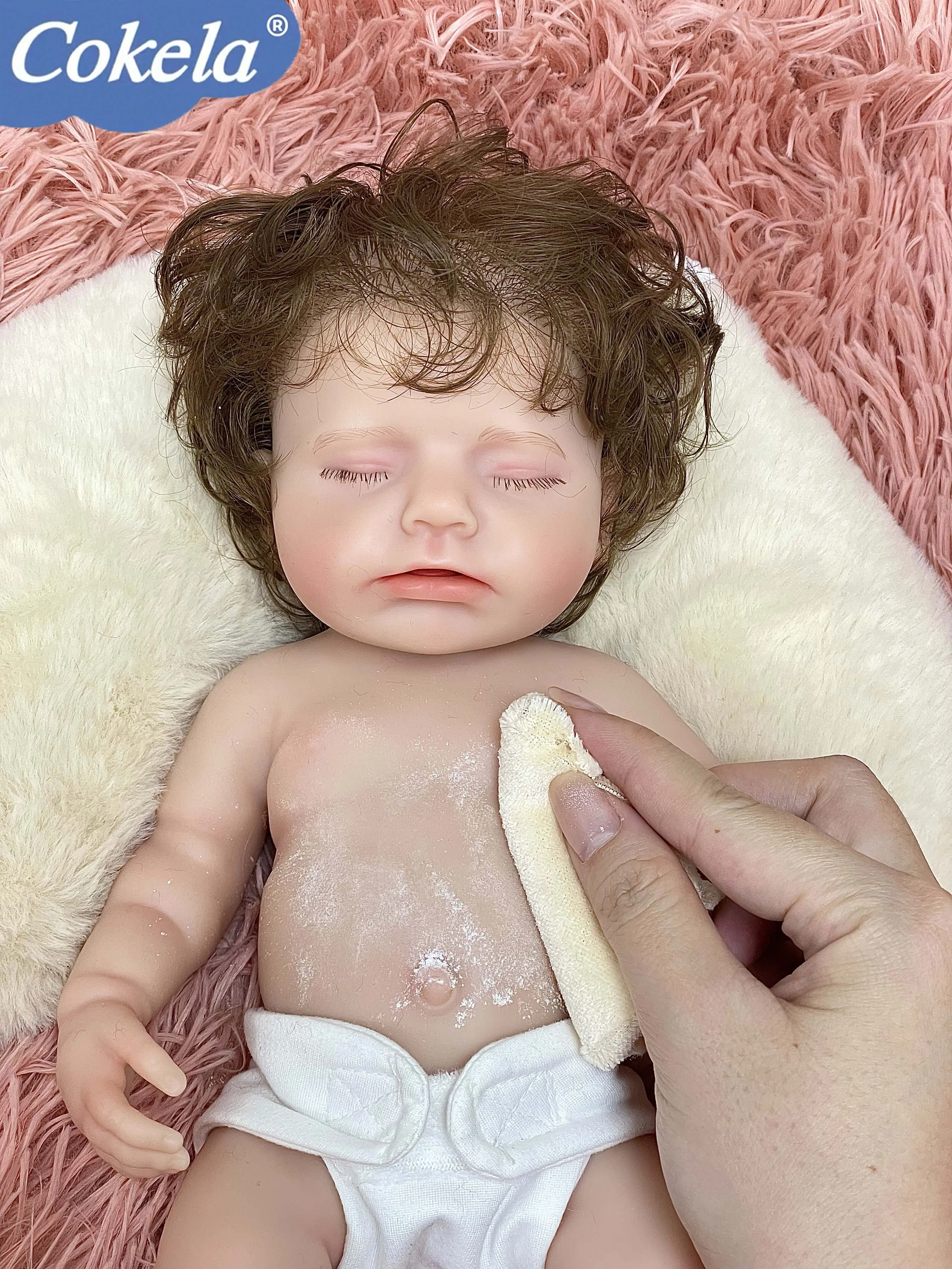 Cokela 30 cm realistische babypop Real Soft Touch schattig pasgeboren handgeworteld haar siliconen reborn baby speelgoed cadeau