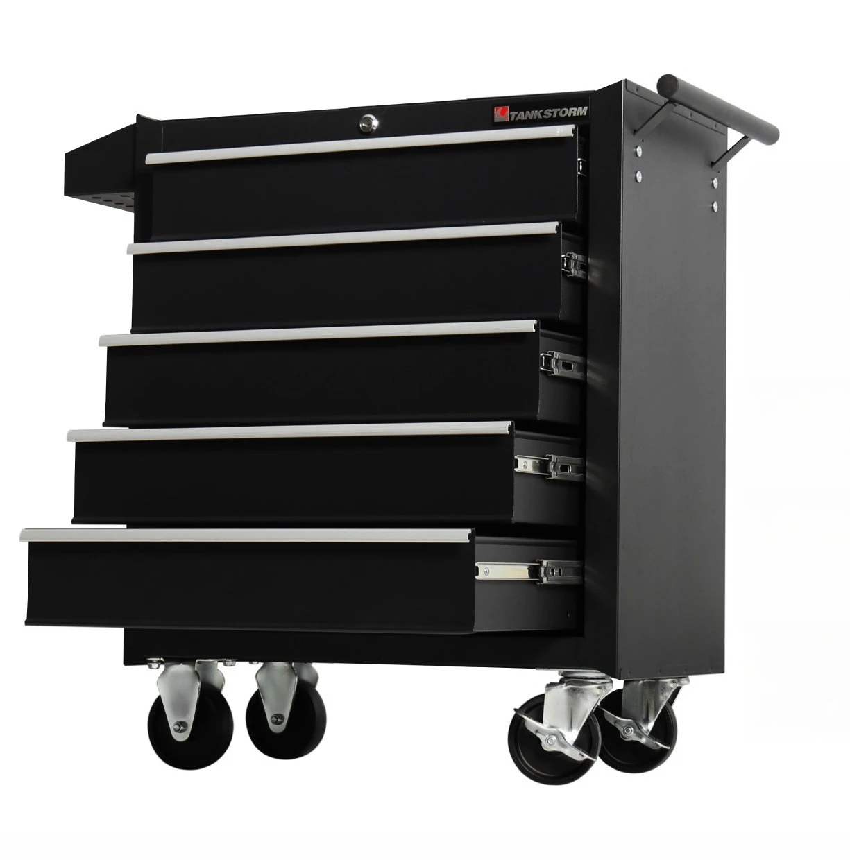 

High Quality 5 Drawers Roller Cabinet Mechanic Tool Carts Cold Rolled Steel Triple Track Bearing Slide Rack Trolley on Wheels
