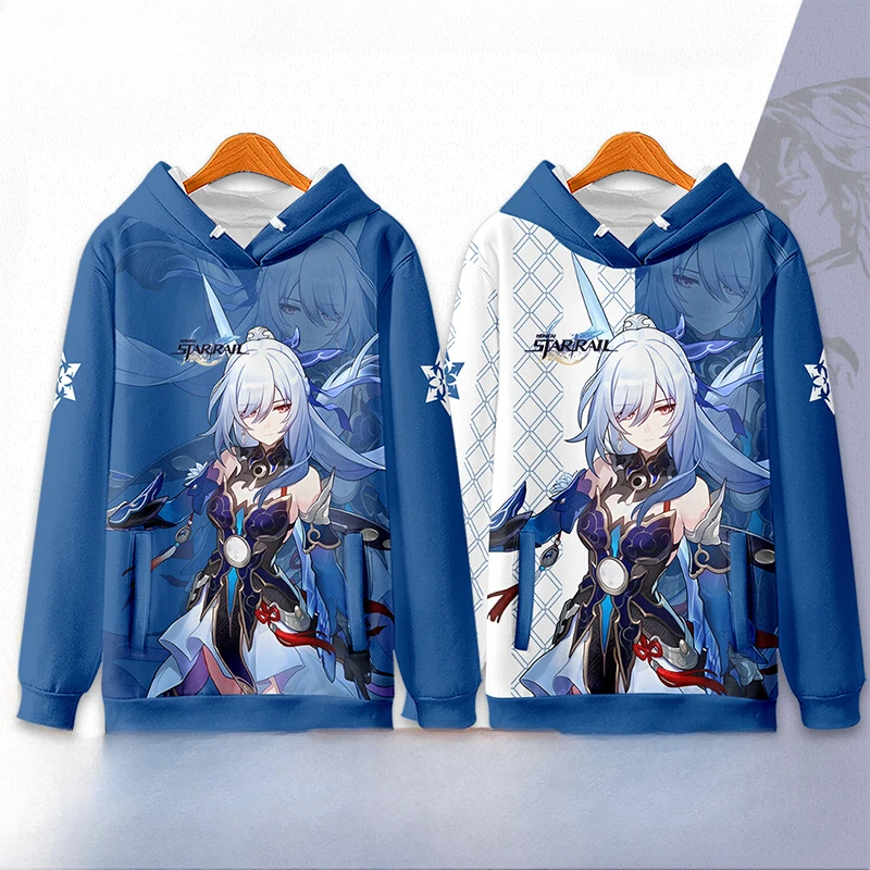 

Anime Honkai Star Rail Jingliu Cosplay Hoodie Women Men Harajuku Sweatshirt Streetwear Hip Hop Pullover Hooded Jacket Outerwear