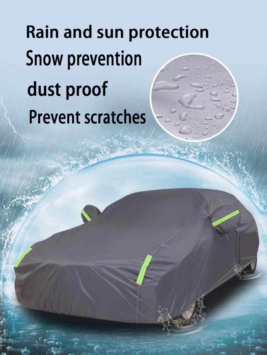 For Honda Civic 10 2016-2019 210T Polyester All-Weather Outdoor Car Cover Waterproof Anti-UV Dustproof Exterior Protection